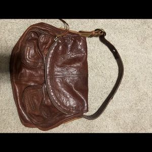 Lucky brand brown leather stash bag